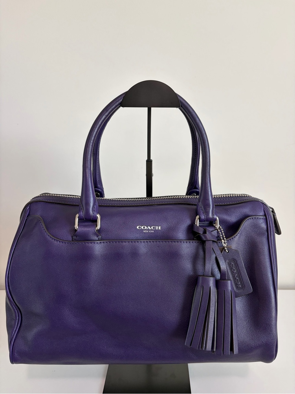 Coach Haley Leather Satchel with Tassel Charm